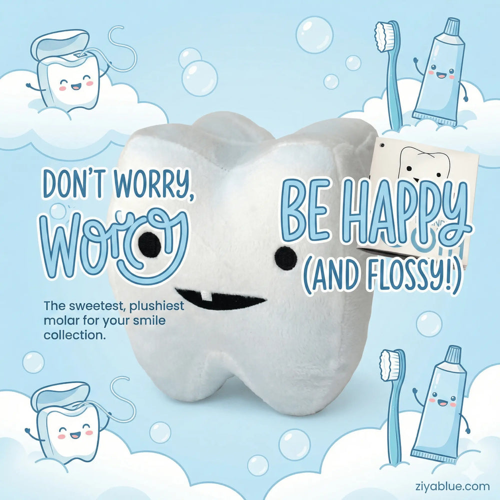 I Heart Guts Tooth Plushie – "You Can't Handle the Tooth!" (Dental Hero) - Ziya Blue