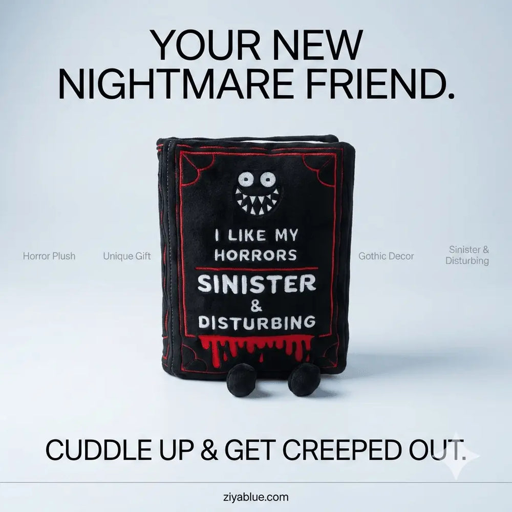 Horror Book Plush - Sinister, Disturbing, and Soft - Ziya Blue
