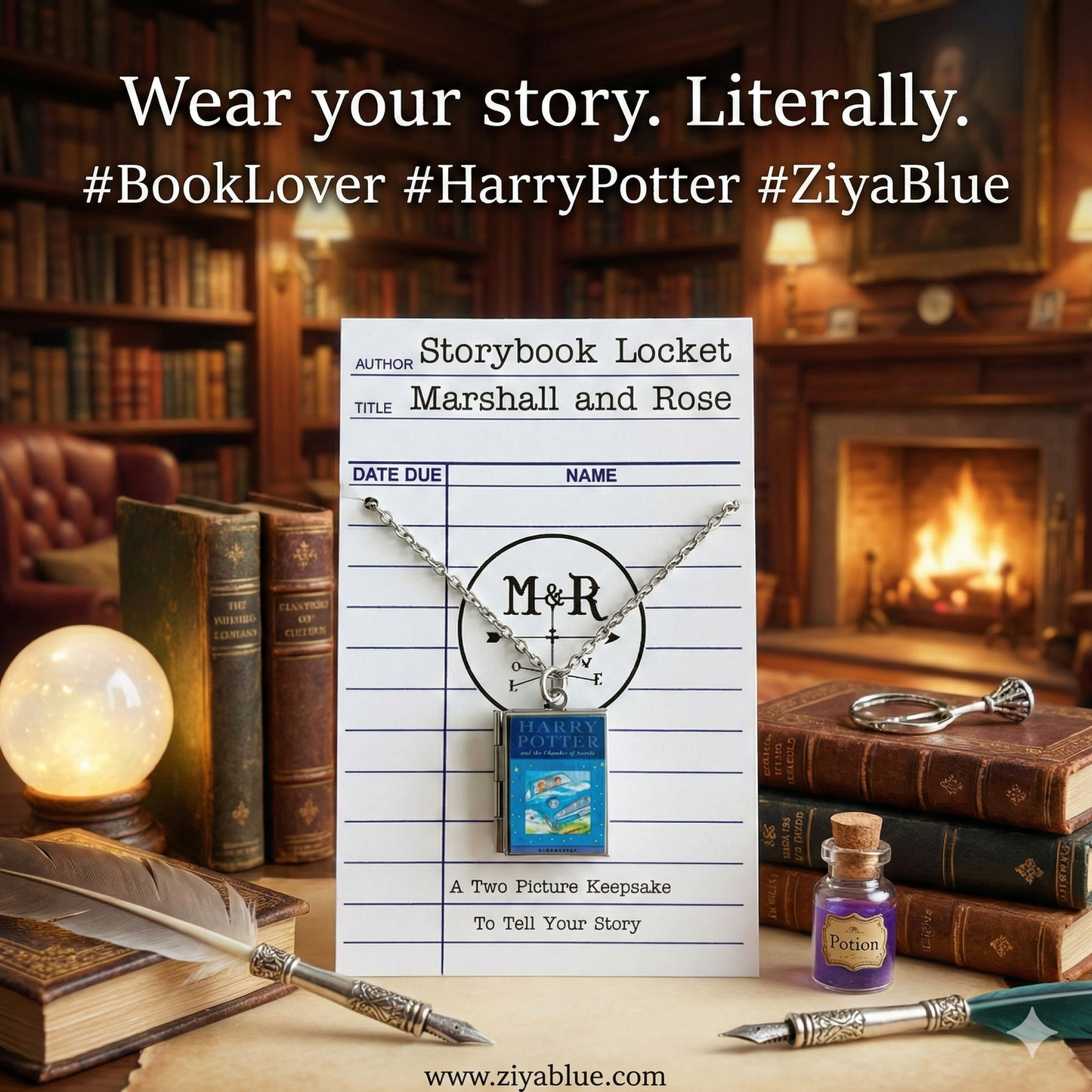 Harry Potter & The Chamber of Secrets Book Locket – Stainless Steel Necklace B2