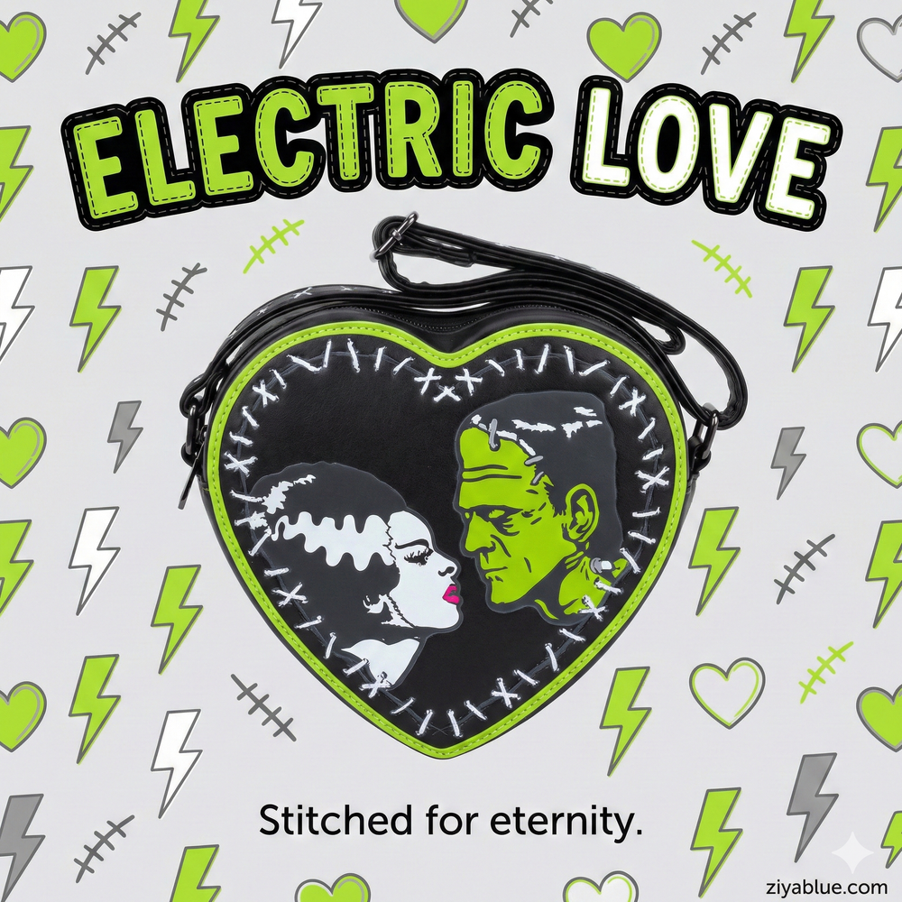 Bride of Frankenstein Stitch Heart Bag - Limited Edition