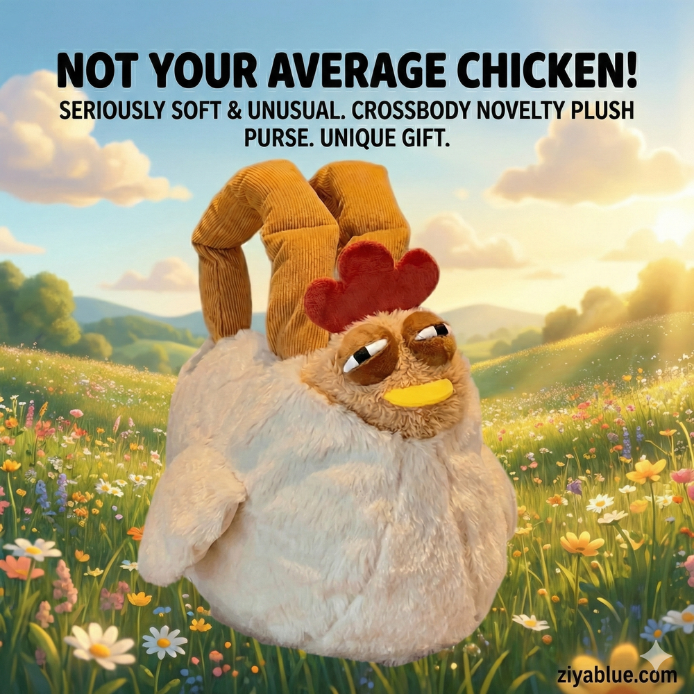 Judgmental Chicken Purse | Plush 3D Hen Bag – 27cm Quirky Crossbody
