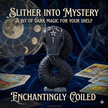 Dark Serpent Figurine | Gothic Occult Snake Statue