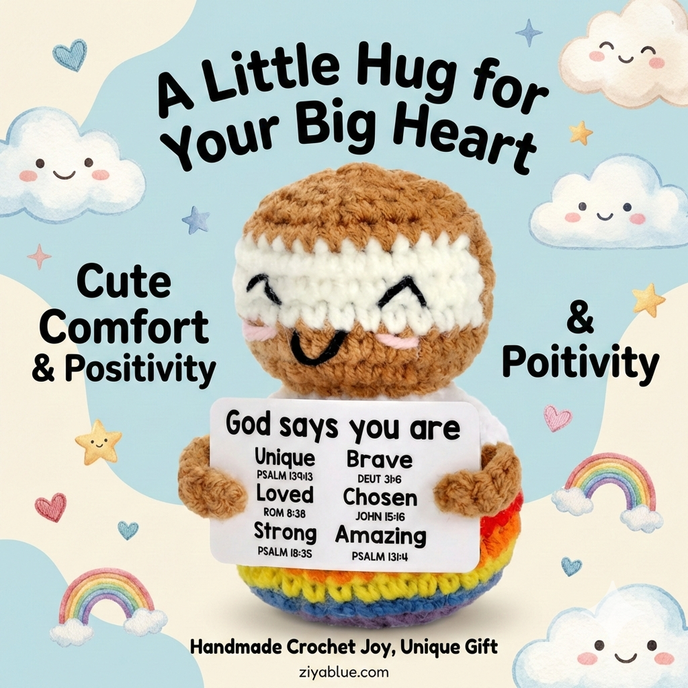 Rainbow Jesus Crochet Doll - Handmade Positivity Gift Plush