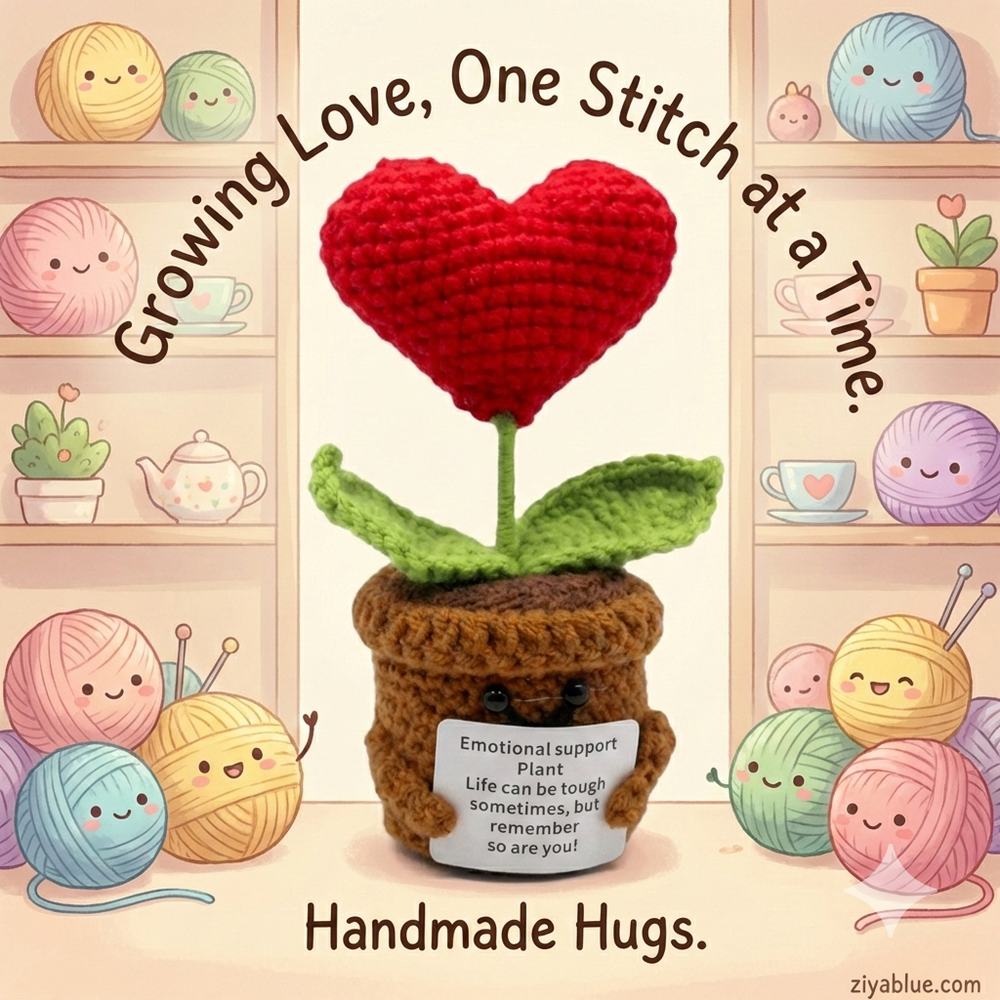 Emotional Support Plant - Heart Crochet Plush 🌱