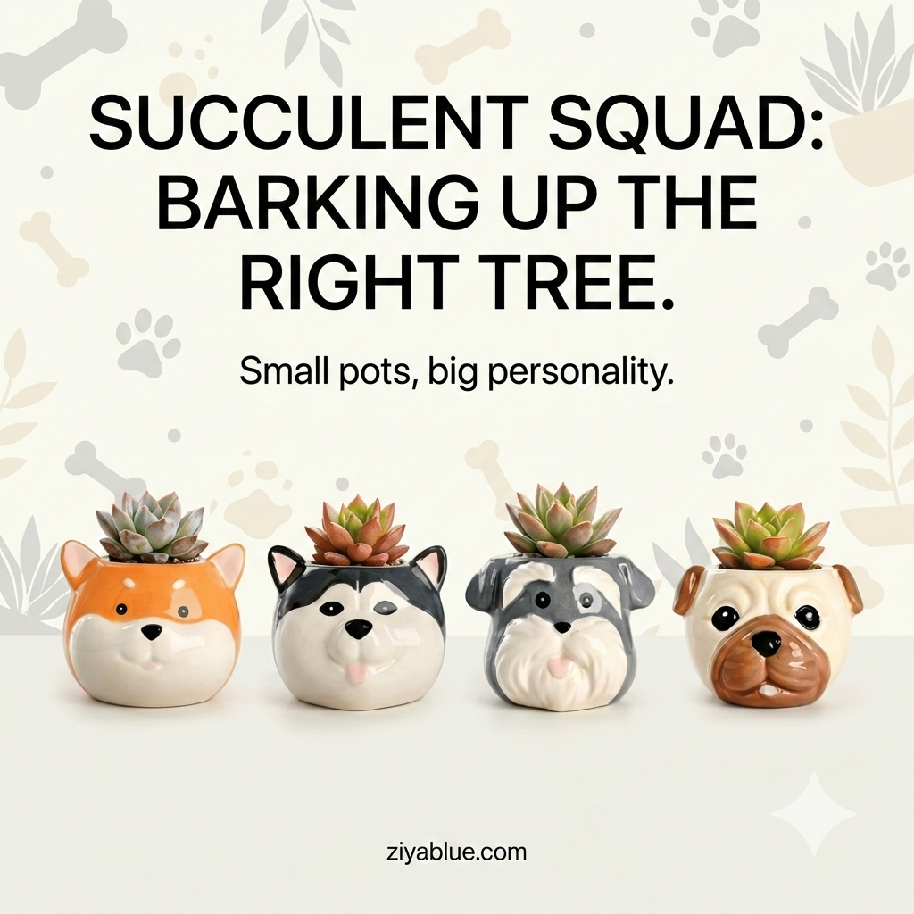 Cartoon Puppy Animal Pot | Dog Face Succulent Planter