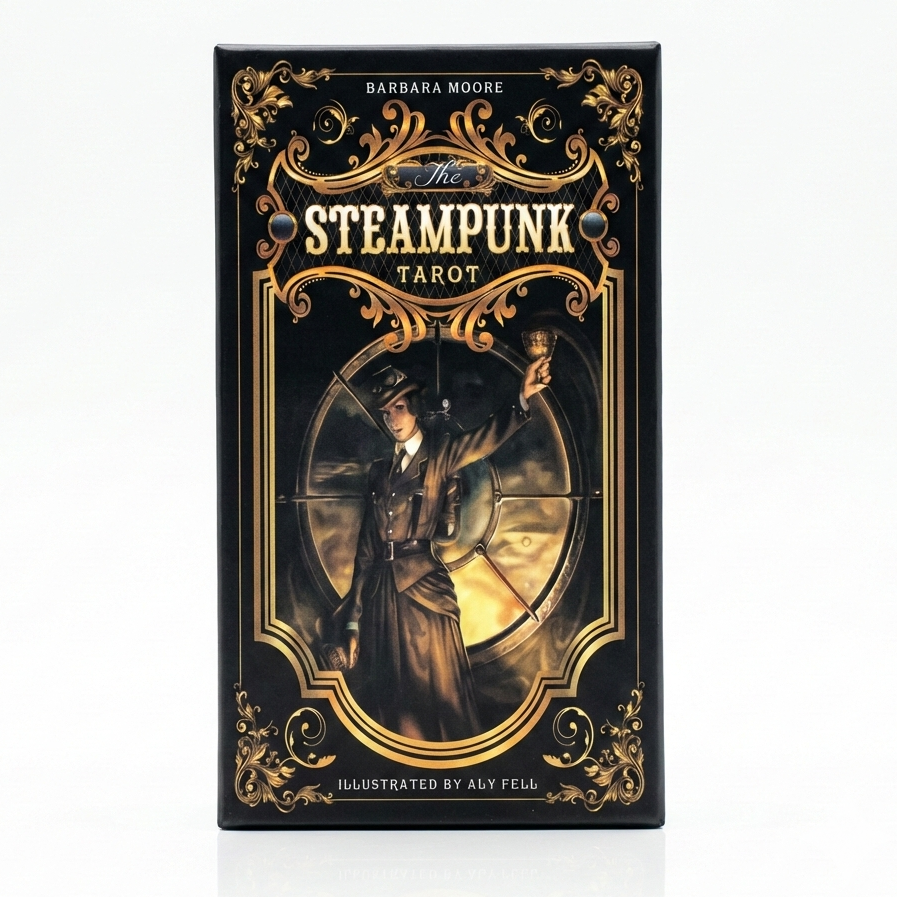 The Steampunk Tarot: 78 - Card Deck and Guidebook by Barbara Moore - Ziya Blue