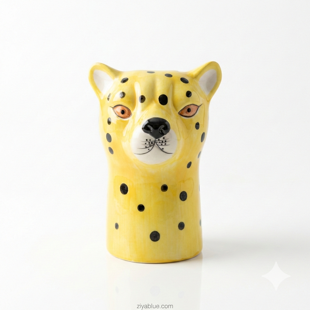 Ceramic Leopard Head Vase | Wild Safari Statement Piece 🐆🌿