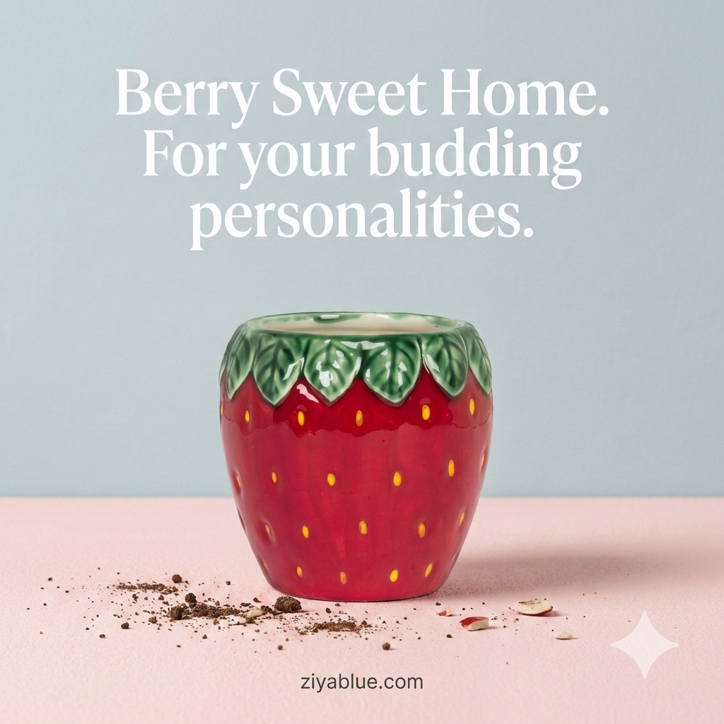 Fresh Picked Strawberry Ceramic Planter | Cottagecore Fruit Pot 🍓🌱