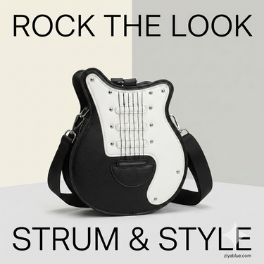 Rock & Roll Guitar Shaped Crossbody Bag | Novelty Shoulder Purse for Music Lovers