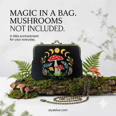 Celestial Mushroom Kiss Lock Bag