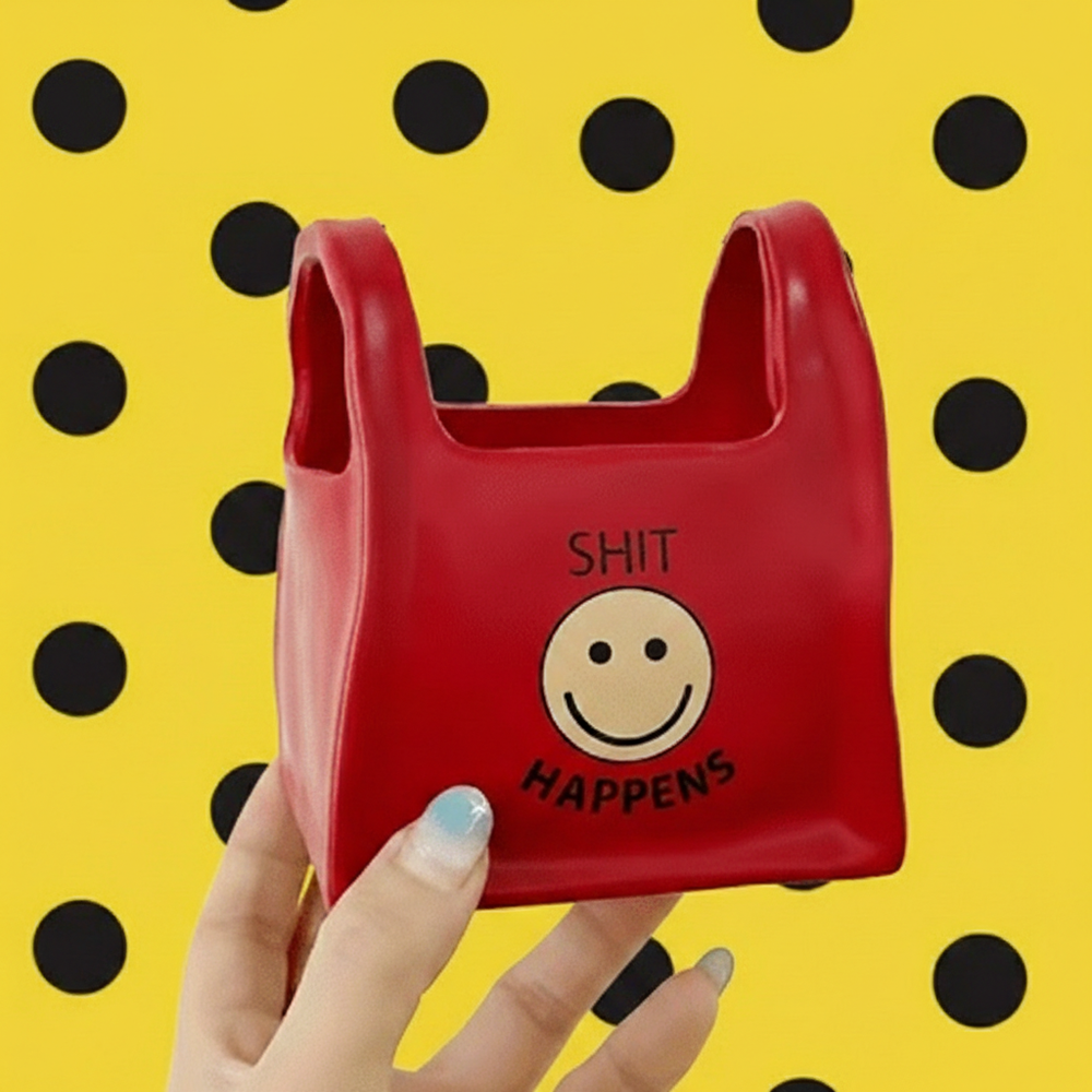 Smiley Face Shopping Bag Planter