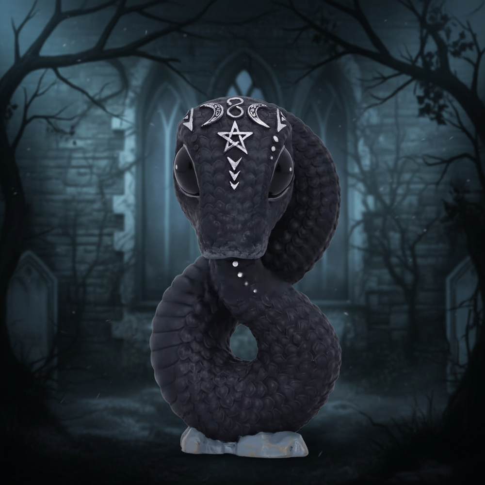 Dark Serpent Figurine | Gothic Occult Snake Statue