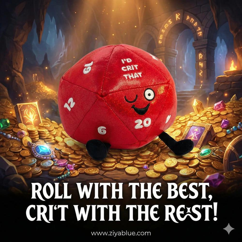 "I’d Crit That" Plush D20 - The Softest Natural 20 - Ziya Blue