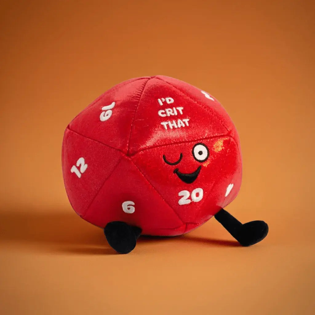 "I’d Crit That" Plush D20 - The Softest Natural 20 - Ziya Blue