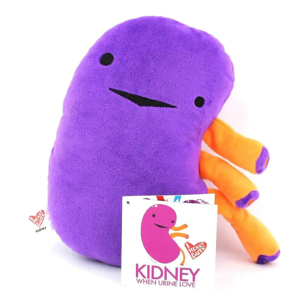 Kidney Plushie | Funny Organ Pillow & Post-Op Recovery Gift I Heart Guts Ziya Blue