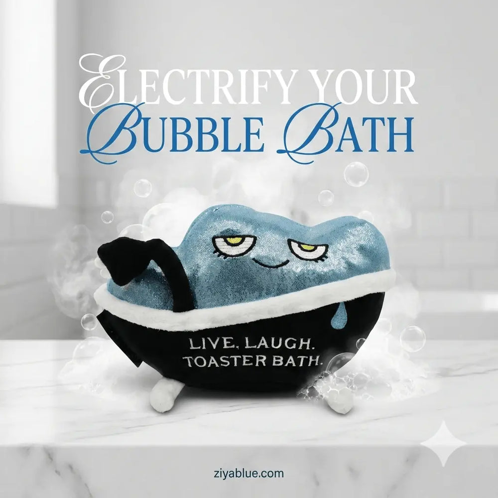 Dark Humor Toaster Plush - Live. Laugh. Toaster Bath. - Ziya Blue