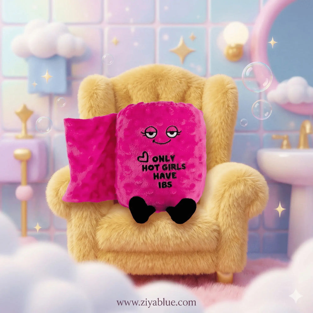 Hot Girls Have IBS Plush | Sassy Toilet Paper Roll Gift - Ziya Blue