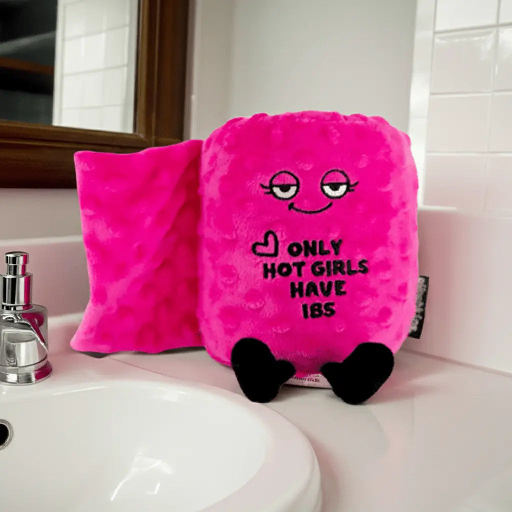 Hot Girls Have IBS Plush | Sassy Toilet Paper Roll Gift - Ziya Blue