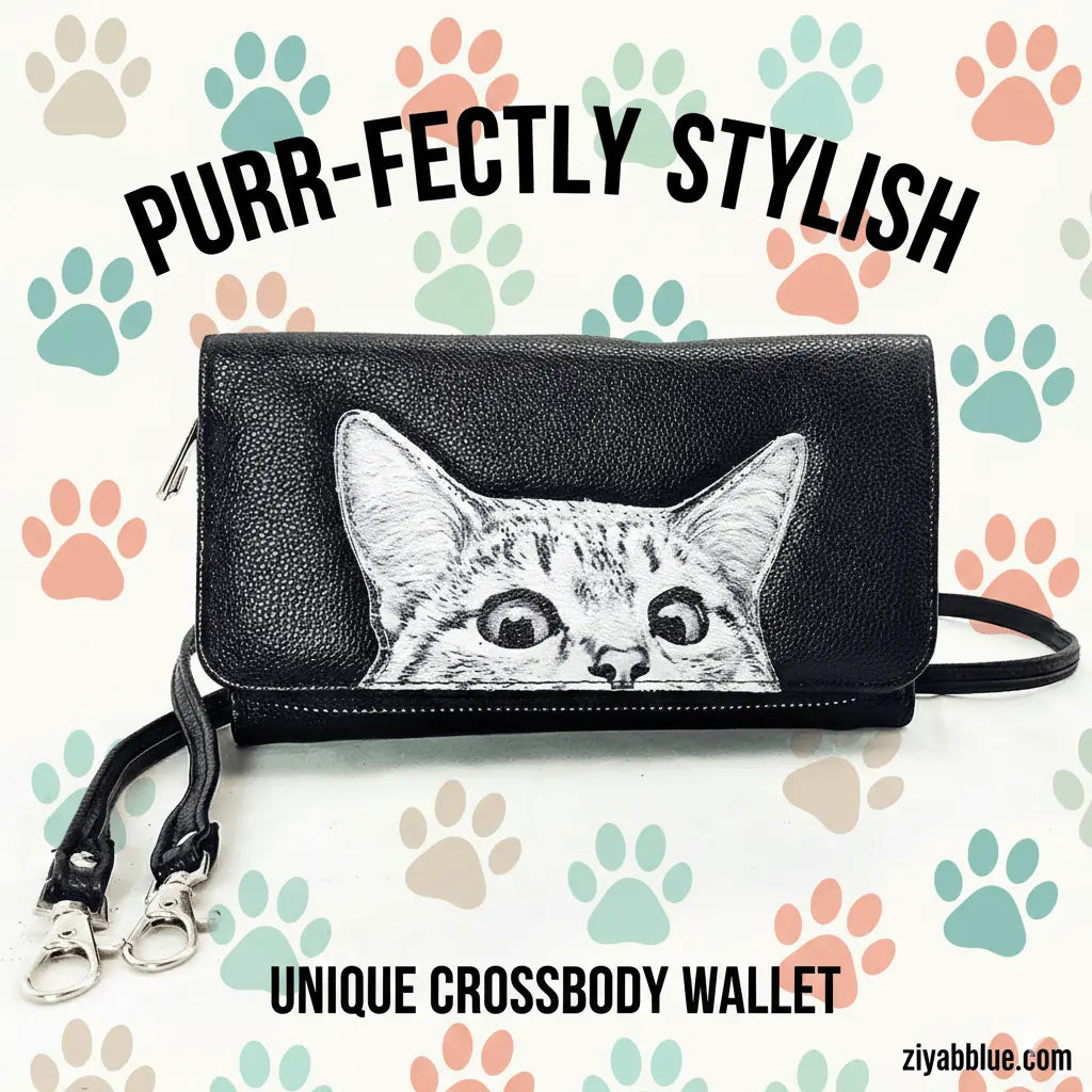 Peeking Cats Wallet – Canvas Crossbody Clutch (Here Kitty, Kitty) COMECO INC