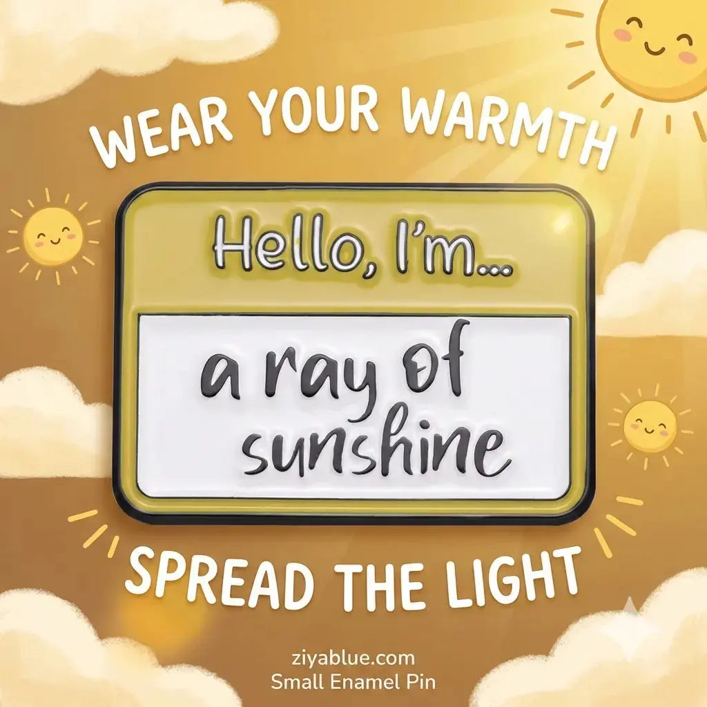 "Pin Your Mood" Enamel Pin Collection | Sassy Name Tag Pins - Ziya Blue