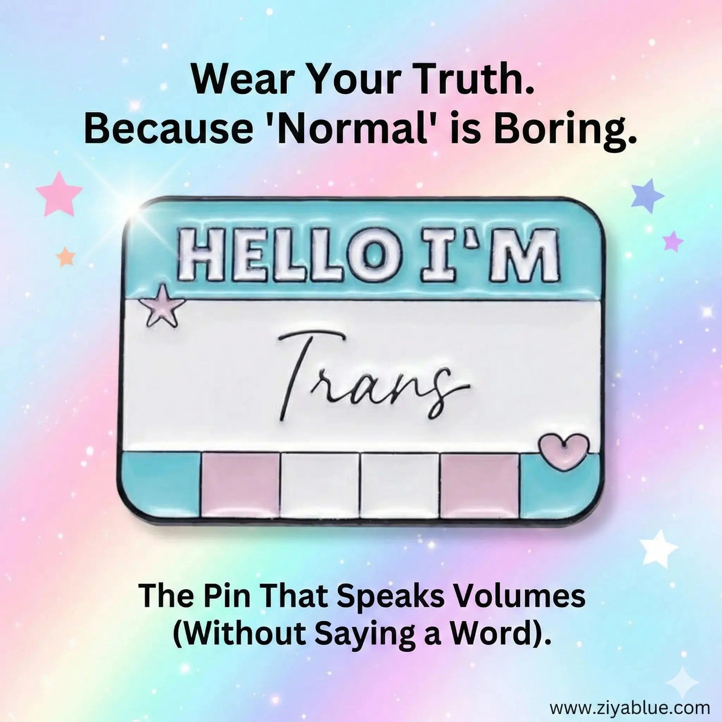 "Pin Your Mood" Enamel Pin Collection | Sassy Name Tag Pins - Ziya Blue