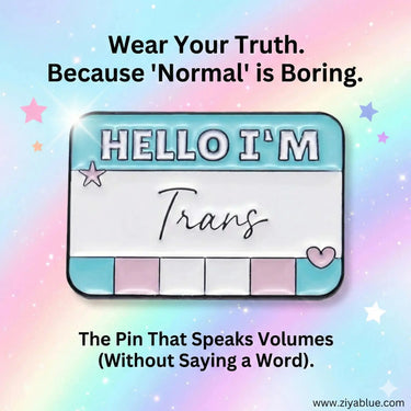 "Pin Your Mood" Enamel Pin Collection | Sassy Name Tag Pins - Ziya Blue