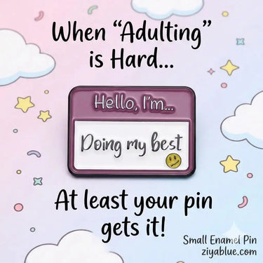 "Pin Your Mood" Enamel Pin Collection | Sassy Name Tag Pins - Ziya Blue