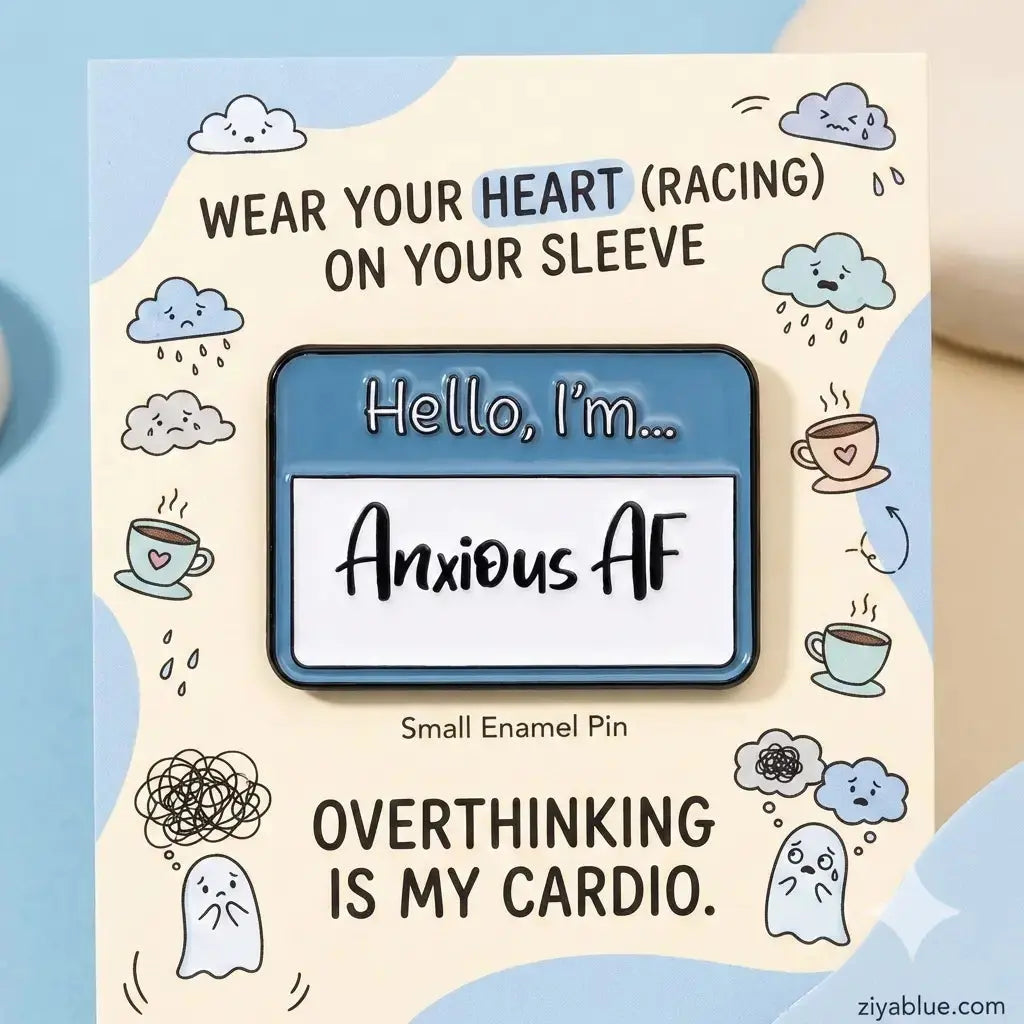 "Pin Your Mood" Enamel Pin Collection | Sassy Name Tag Pins - Ziya Blue