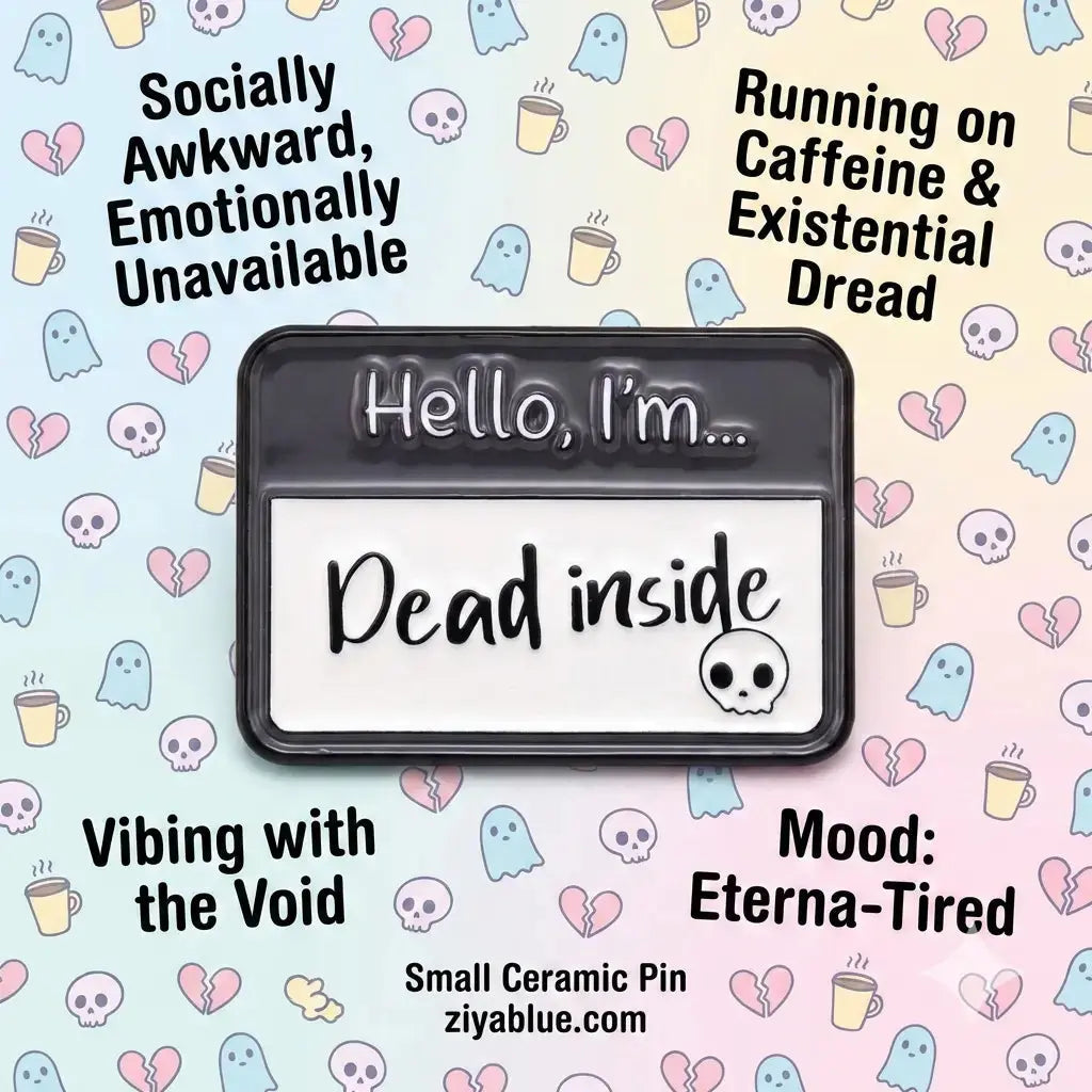 "Pin Your Mood" Enamel Pin Collection | Sassy Name Tag Pins - Ziya Blue