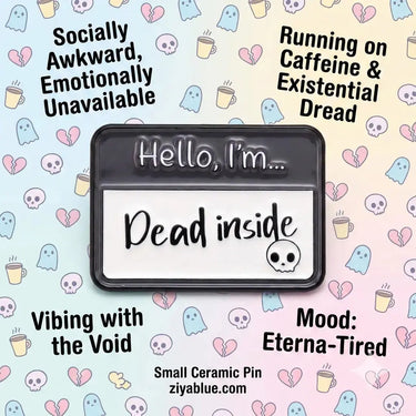 "Pin Your Mood" Enamel Pin Collection | Sassy Name Tag Pins - Ziya Blue
