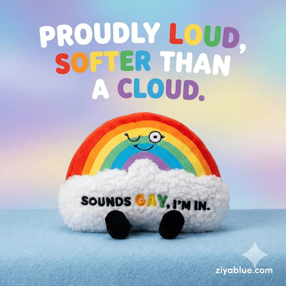 Rainbow GAY Plush - The Stand Proud Mascot - Ziya Blue