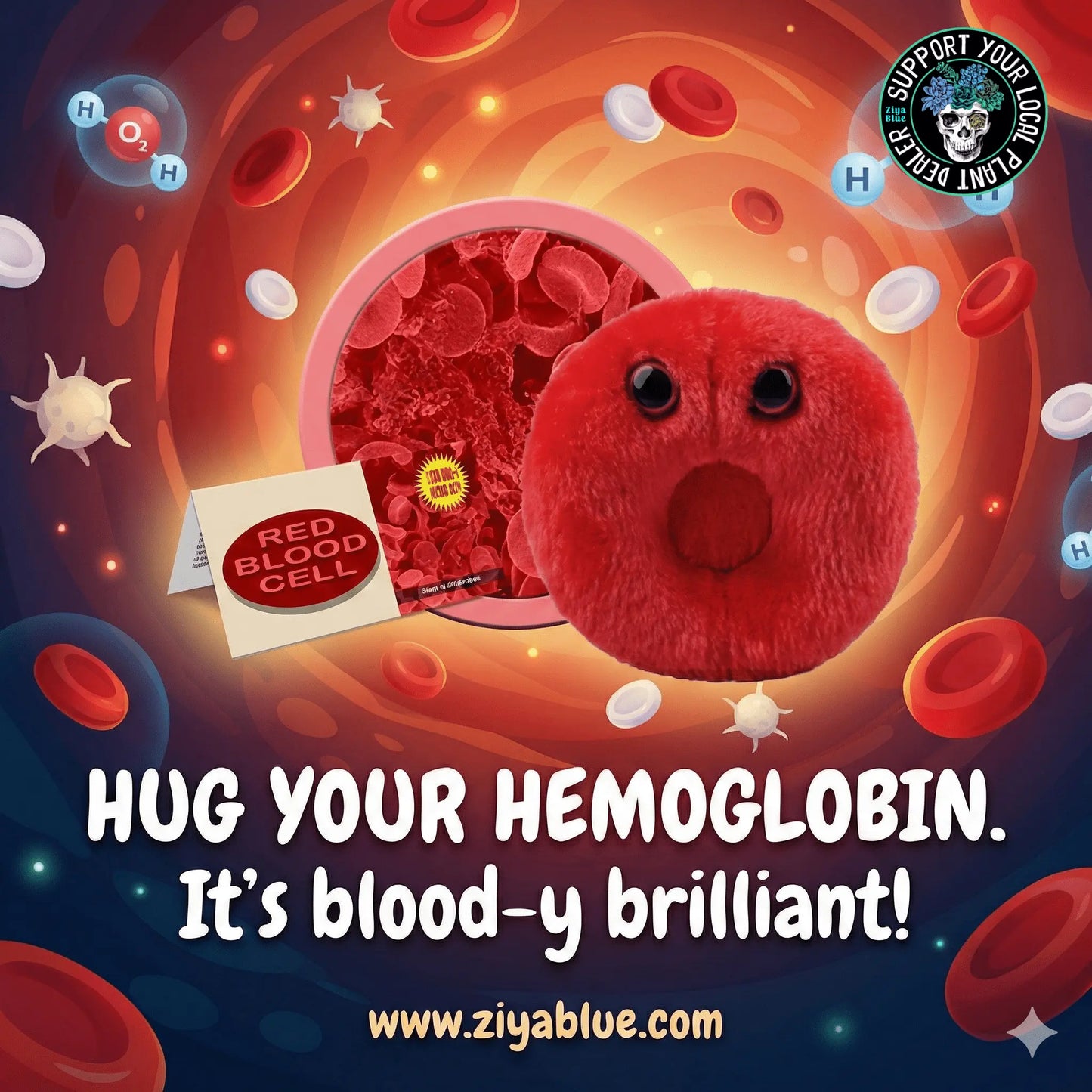 Red Blood Cell (Erythrocyte) Plush - Ziya Blue
