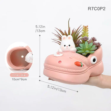 Sole Mates Clog Planter | Animal Shoe Pot (4 Styles) Ziya Blue