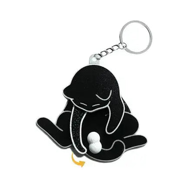 Spinning Cat Fidget Keychain | Rotating Stress Relief Keyring | 2-3" Charm - Ziya Blue