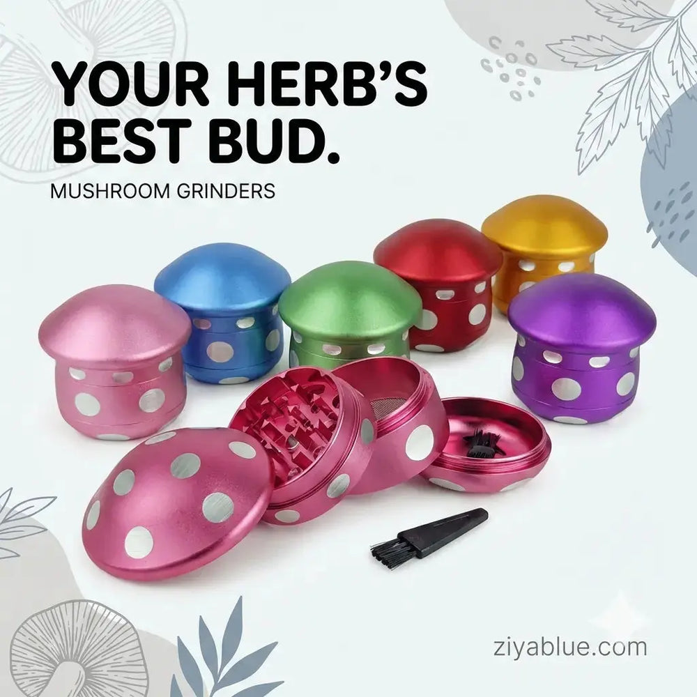 Spotted Mushroom Herb Grinder – The "Magic" Multi-Level Grinder - Ziya Blue