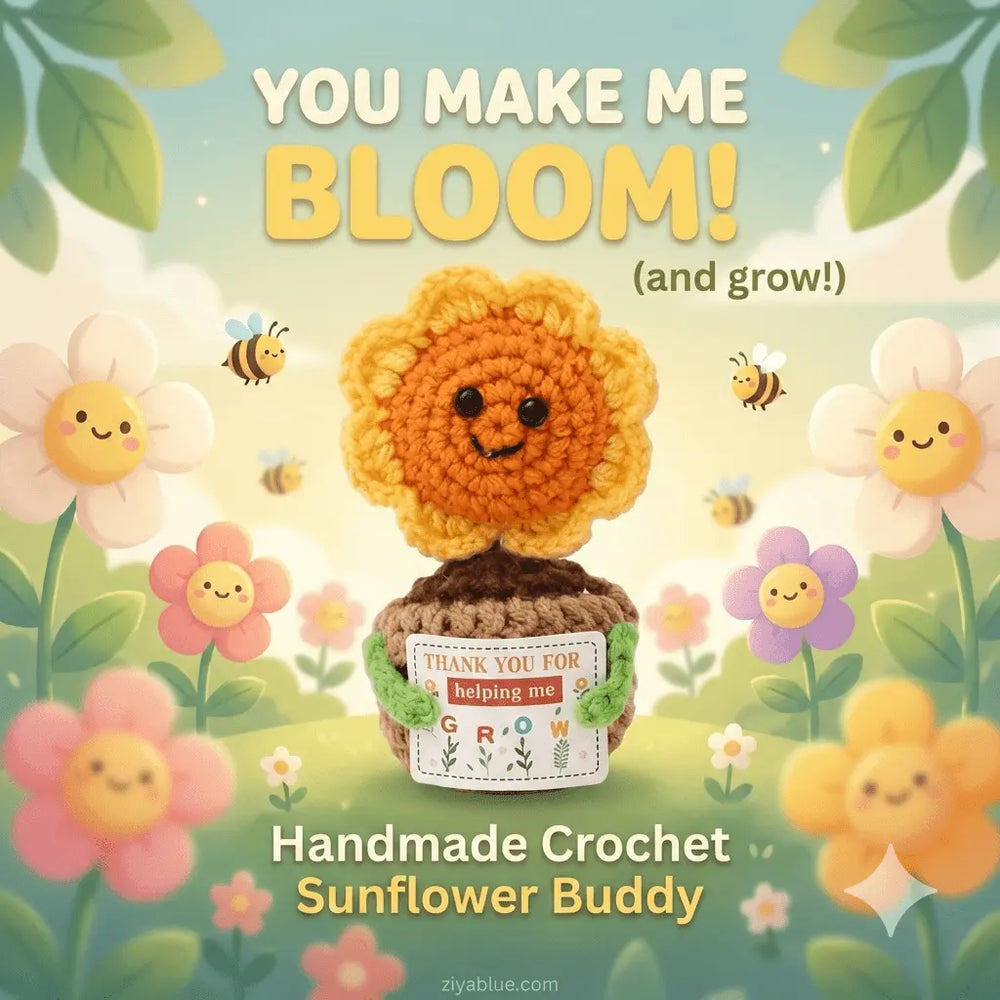 Sunflower Crochet Helping Me Grow Ziya Blue