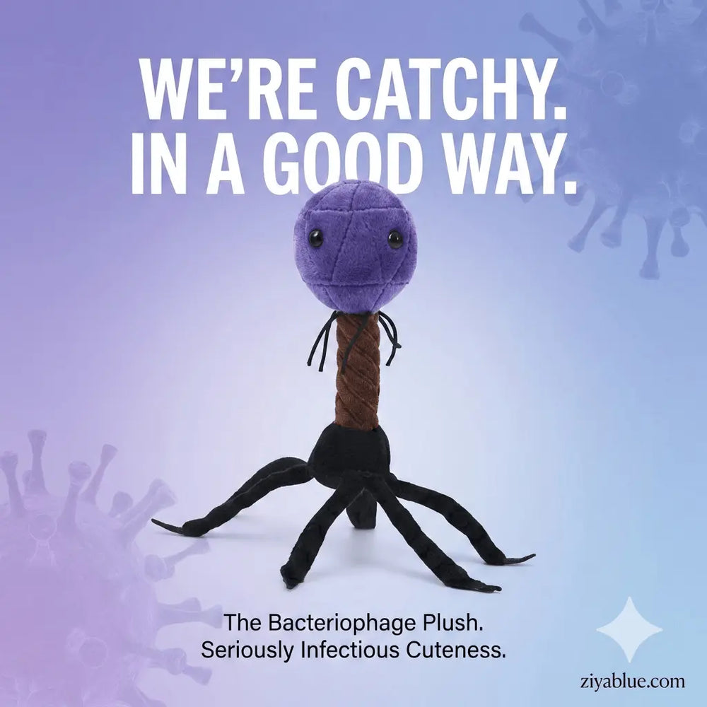 T4 Bacteriophage Plush – GIANTmicrobes Virus Hunter (Huggable Microbiology) - Ziya Blue