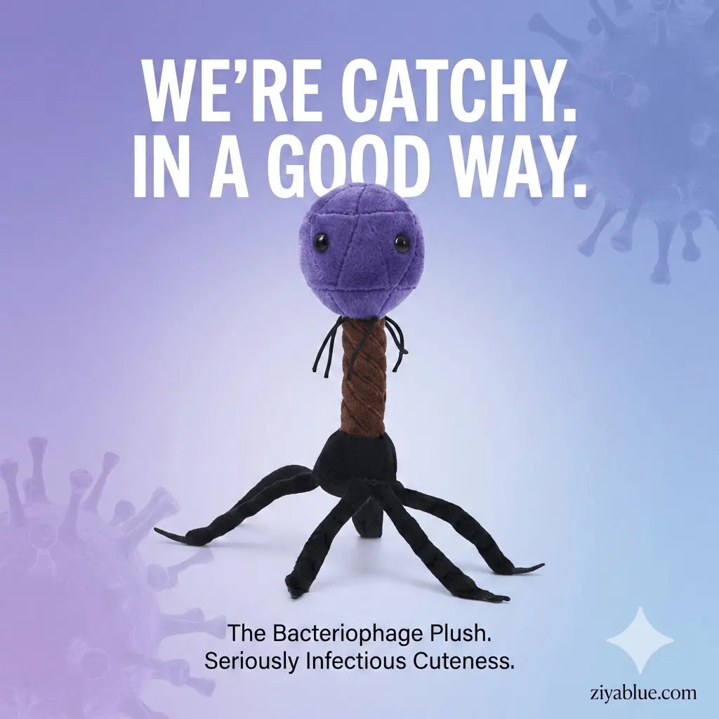 T4 Bacteriophage Plush – GIANTmicrobes Virus Hunter (Huggable Microbiology) - Ziya Blue