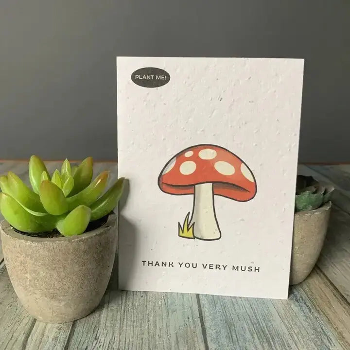 Thank You Very Mush Plantable Greeting Card | Wildflower Seed Paper Plantable Greetings