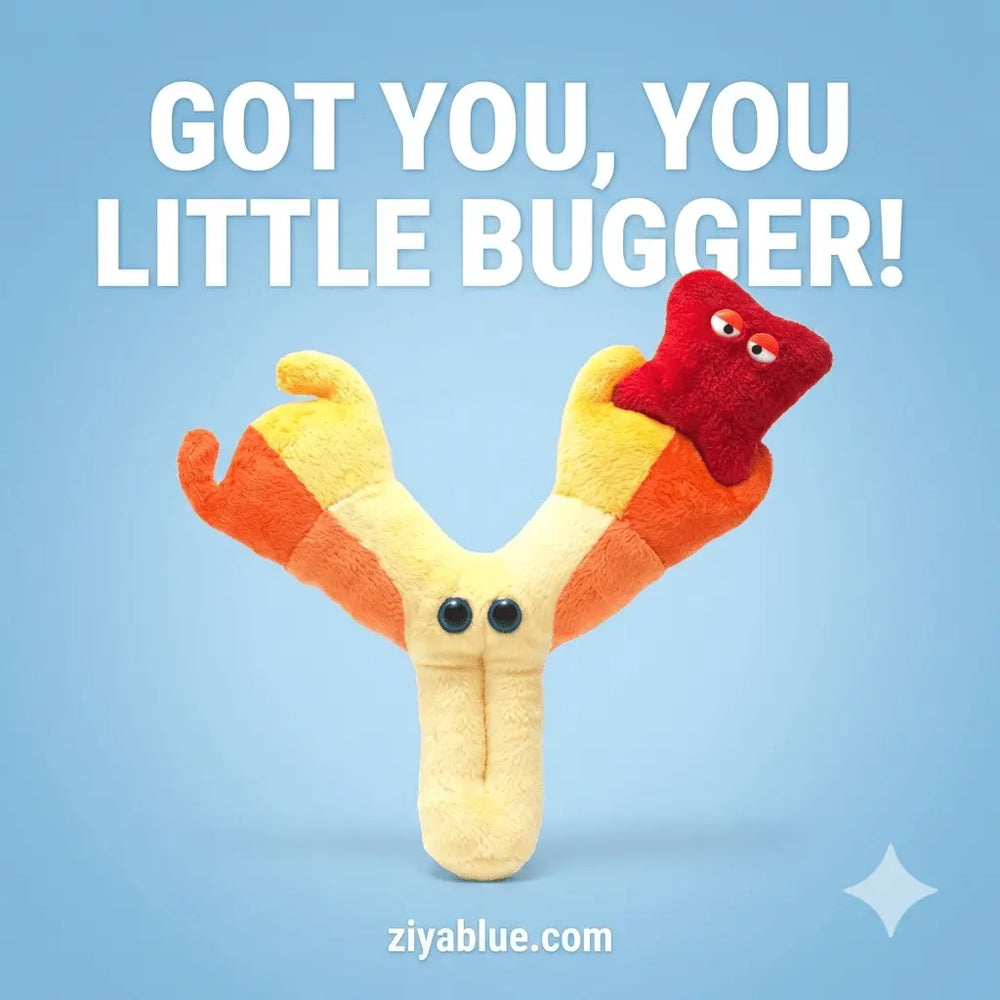 Antibody Plush Toy - The Immune System Superhero - Ziya Blue