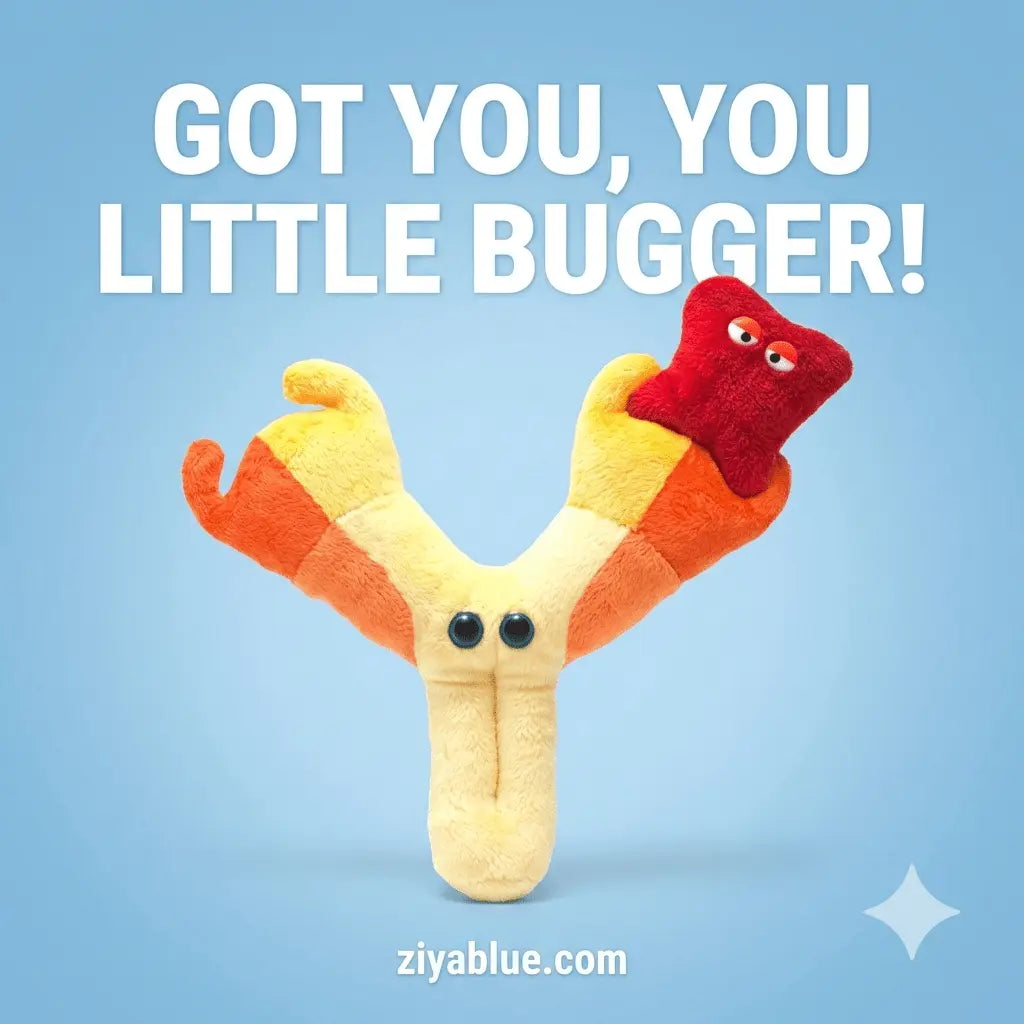 Antibody Plush Toy - The Immune System Superhero - Ziya Blue