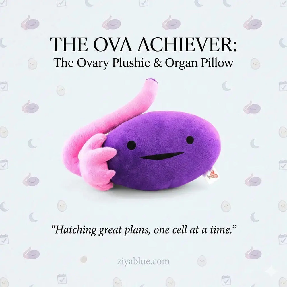 The Ova Achiever: The Ovary Plushie & Organ Pillow I Heart Guts Ziya Blue