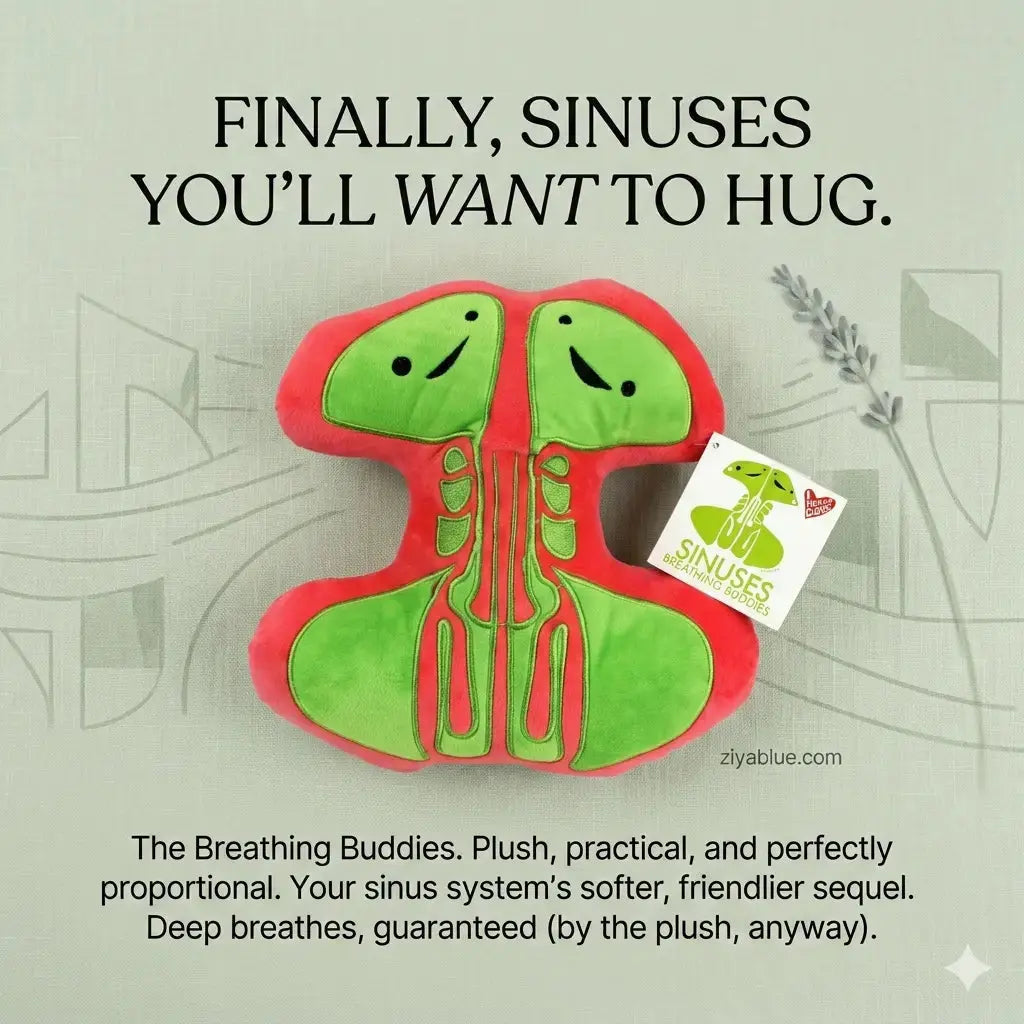 The "Breathing Buddies" Sinus Plushie & Pillow I Heart Guts Ziya Blue