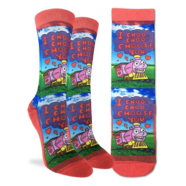 Women's I Choo Choo Choose You Socks - Ziya Blue