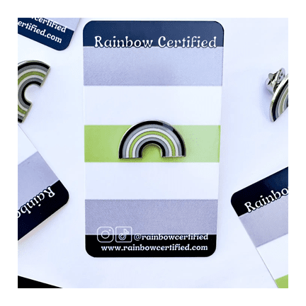 Agender Rainbow LGBTQ+ Pin - Ziya Blue