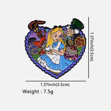 Alice Heart Enamel Pin - Ziya Blue