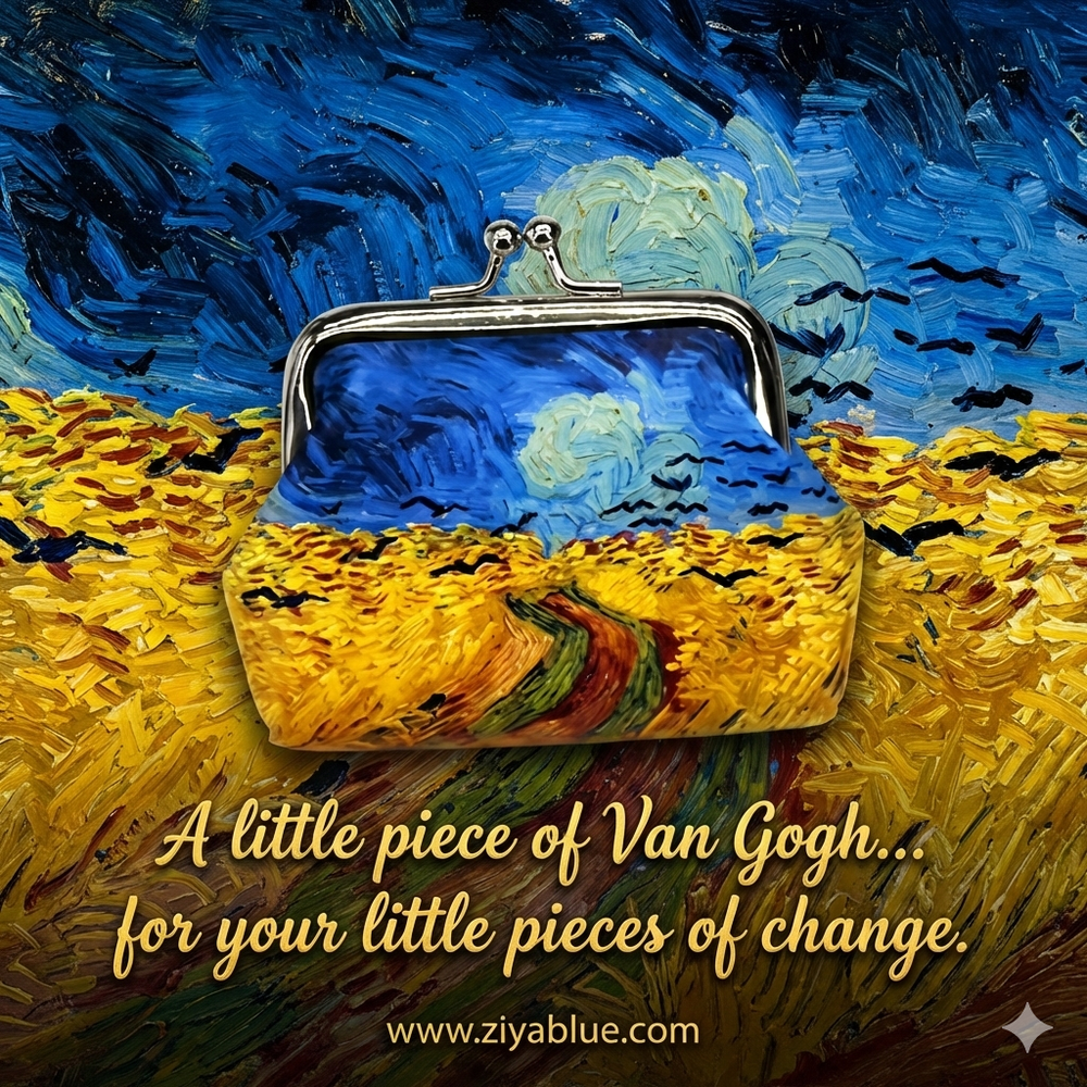 Art Inspired Coin Purse – The "Masterpiece" Mini Pouch - Ziya Blue