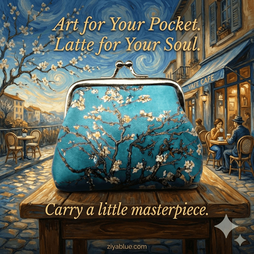 Art Inspired Coin Purse – The "Masterpiece" Mini Pouch - Ziya Blue