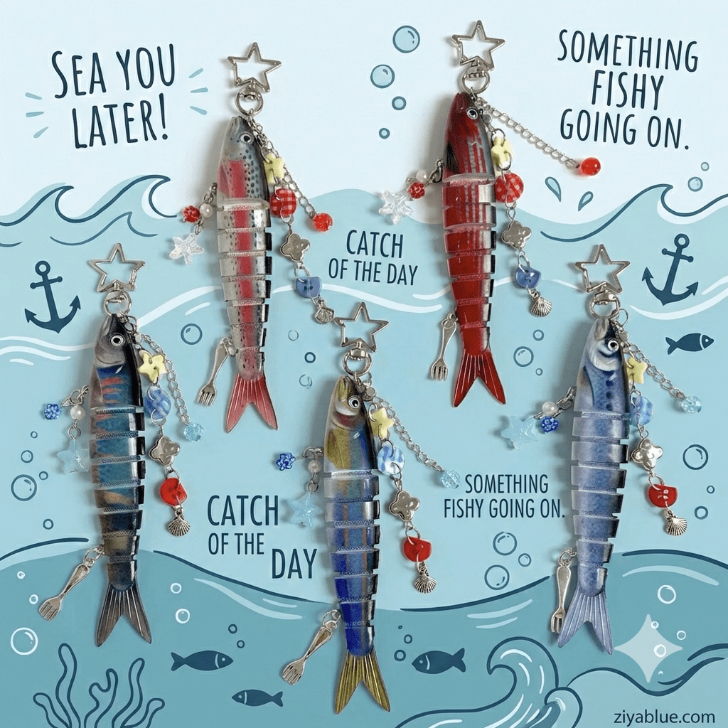 Assorted Fish Lure Keychain – The "Keeper" (Picker's Choice) - Ziya Blue