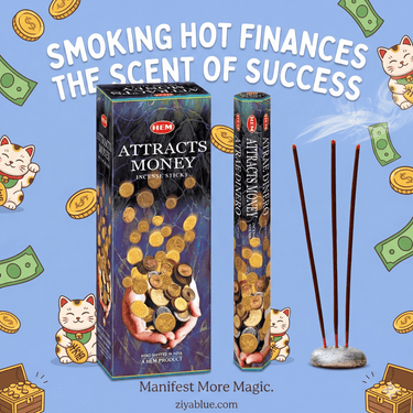 Attracts Money Square Incense Sticks (10 g) 💰✨ - Ziya Blue